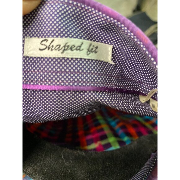 Bugatchi Men's Colorful Checked Button-Down Dress Shirt Size M - Picture 8 of 10